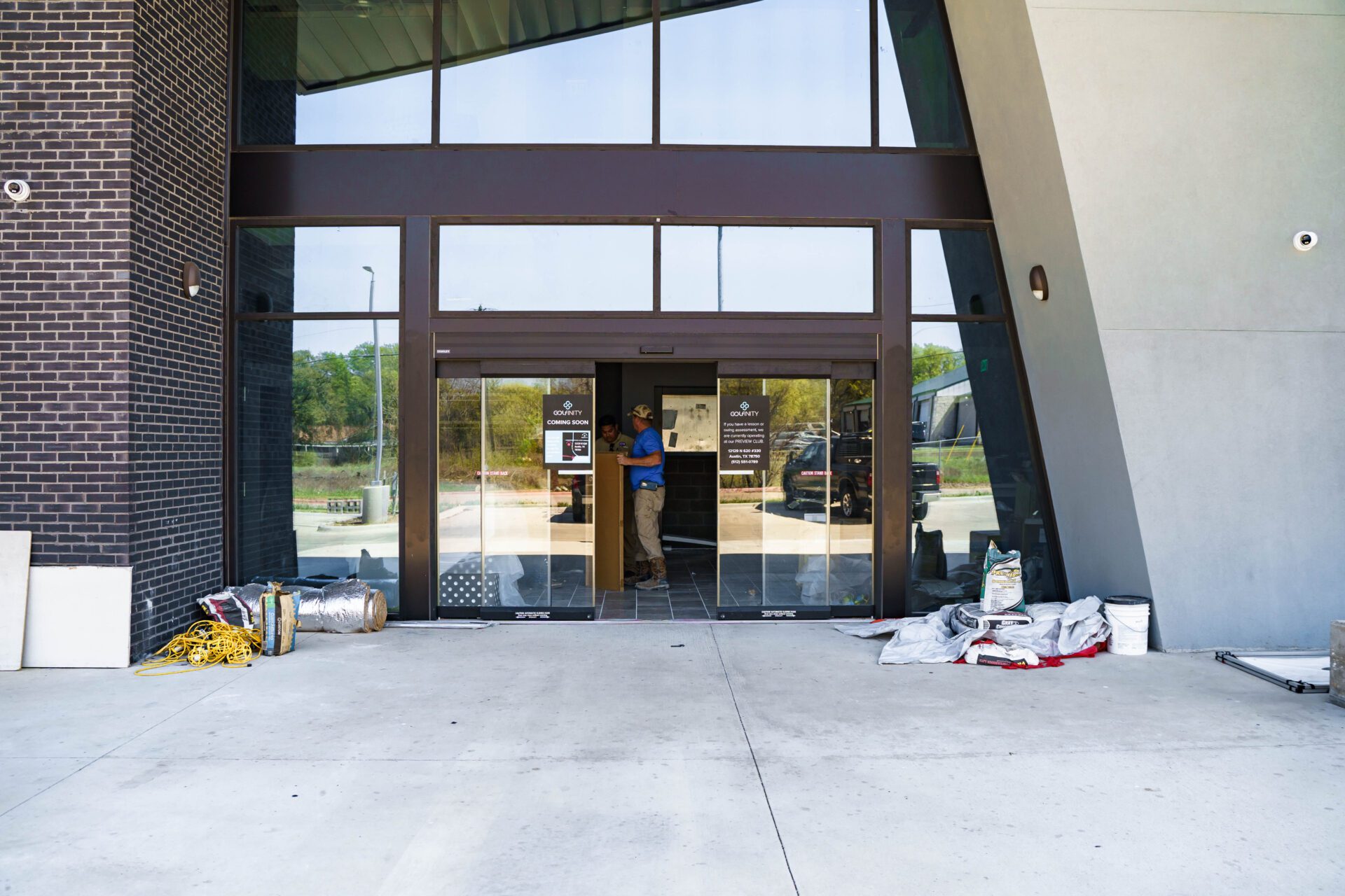 A man buying something from a shop